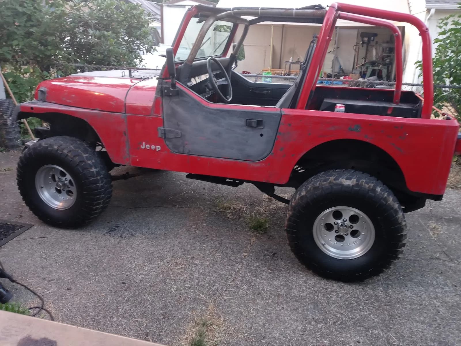 Red Jeep at Vern's Transmission